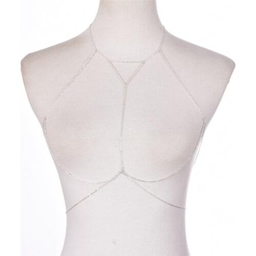 Fashion Gold Link Chain Bra Multilayer Sexy Beach Bikini Harness V Necklaces Women Jewelry Gift