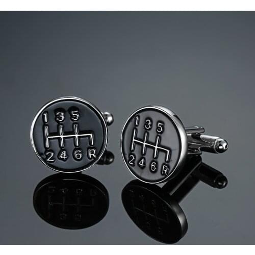 Men Jewellery Car Gear Cufflinks Wholesale&retail Black Enamel Color Copper Car Gear Design Best Gift For Men