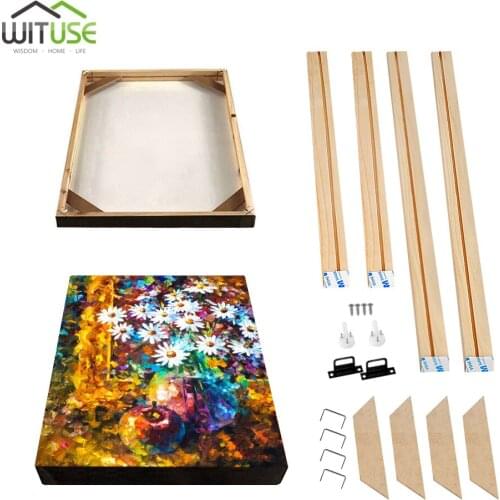 DIY Solid Wooden Picture Frame Canvas Bars Stretcher Kit Accessory Materials Supply for Diamond Painting Picture Wall Art Decor