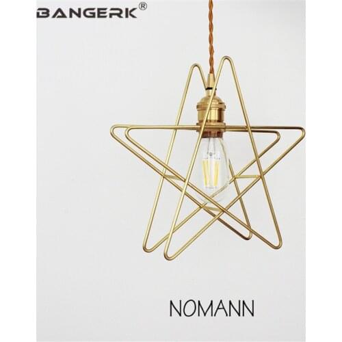 Nodern Design Loft Pendant Light Modern Pentagram Brass Edison LED Hanging Lamp Pendant Lighting Indoor Home Decor Fixtures