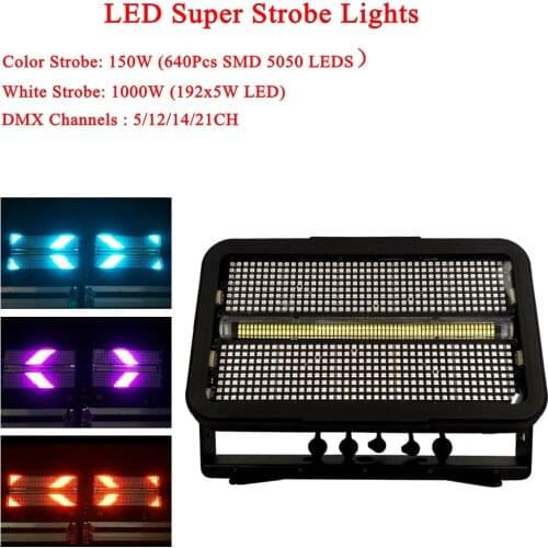 New Professional 1400W LED Super Strobe Lights DMX512 Laser Strobe Effect color Stage Light For Home Entertainment KTV DJ Disco