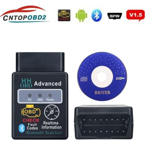OBD2 scanner ELM327 1.5 HH OBD Diagnostic Scanner ELM 327 WIFI V1.5 OBD2 Bluetooth Elm327 Code Reader Support All OBD2 Protocols