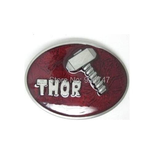 Oval Thor and Hammer The Dark World Movie Red Finished Belt Buckle