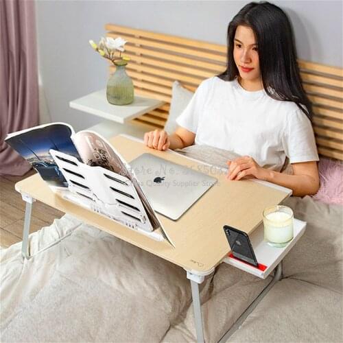 Folded Bed desk Laptop Table Student Desk Bedroom Dormitory Bed Simple Folding Lazy Table Children Learning Bay Window Desk
