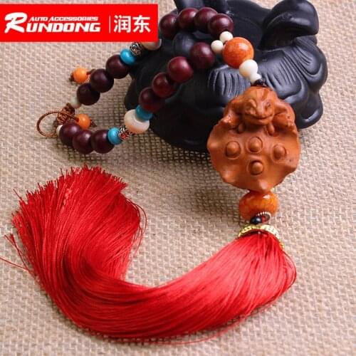 Lotus seed pendant of golden cicadas in pear wood Furoc Zaocai ping an automobile interior accessories automobile pendant