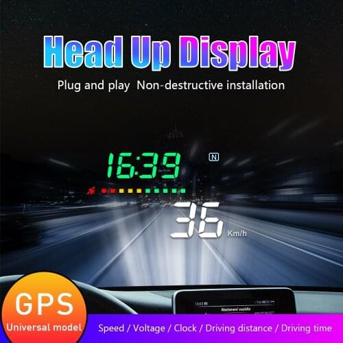 A3 HUD Head-Up Display Car Hud Display Overspeed Warning Windshield Car Speed Projector Alarm System