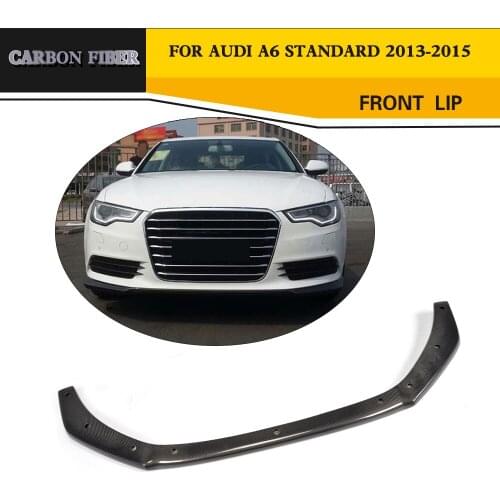 Car Styling Carbon Fiber Front Lip Bumper protector For Audi A6 C7 Sedan Santdard Bumper Only 2013-2015