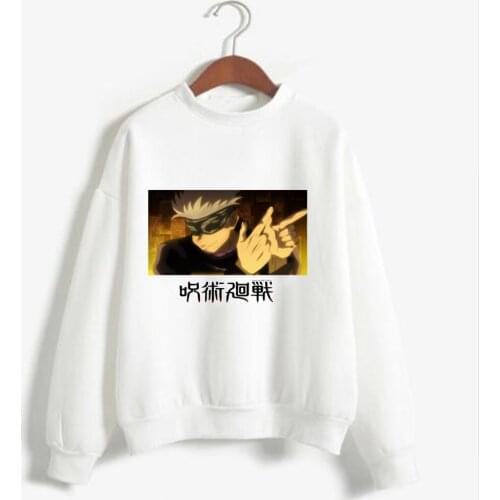 Anime Print Sweatshirt Cartoon Gojo Go Jujutsu Kaisen Casual Sweatshirt Top Womem Men