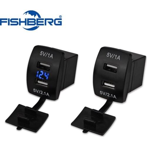 3.1A Universal Car USB Charger Plug Voltmeter 12V 24V Dual USB Port Socket Power Adapter For Car Motor Electric Car ATV Boat