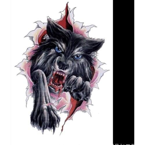 Waterproof Temporary Tattoo Sticker big size wolf tatto stickers flash tatoo fake tattoos for men women