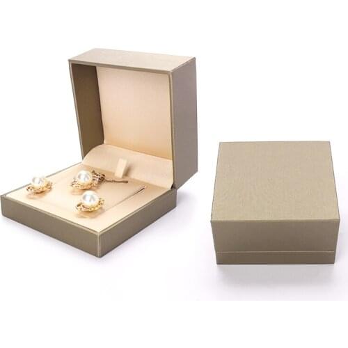 Gold Right Angle Brushed Luxury Earring Jewelry Packaging Box Wedding Ring Necklace Showcase Jewellery Organizer For Lover Gifts