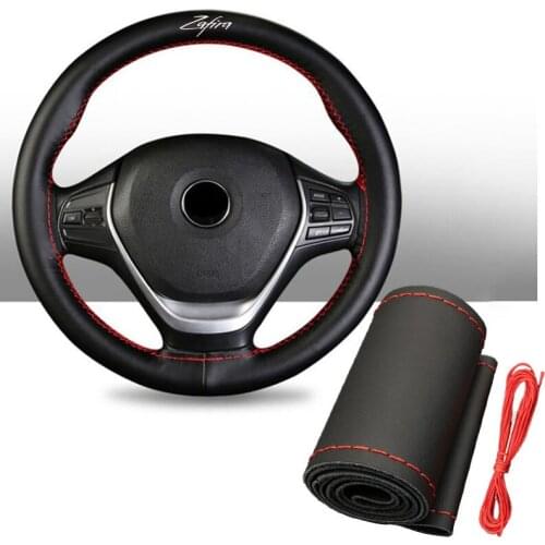 15 Inch Top Genuine Leather Steering Wheel Cover for Opel Zafira Car Interior Accessories