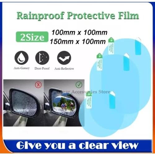 2Pcs Car Rear Mirror Protective Film Anti Fog Window Clear Rainproof Rear View Mirror Protective Soft Film Auto Accessories