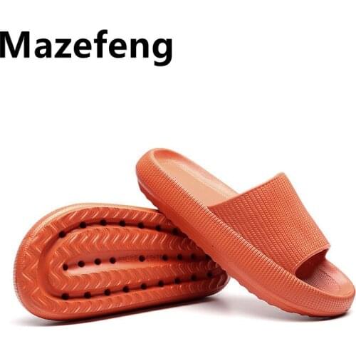 2021 Thick Sole Home Women Slippers 4cm Heel Ladies Platform Flat Shoes Non-slip EVA Living Room Indoor Slides Women Slippers