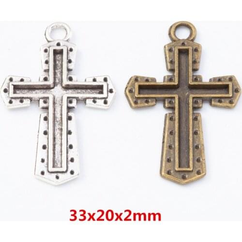 30 pieces of retro metal zinc alloy cross pendant for DIY handmade jewelry necklace making 7728