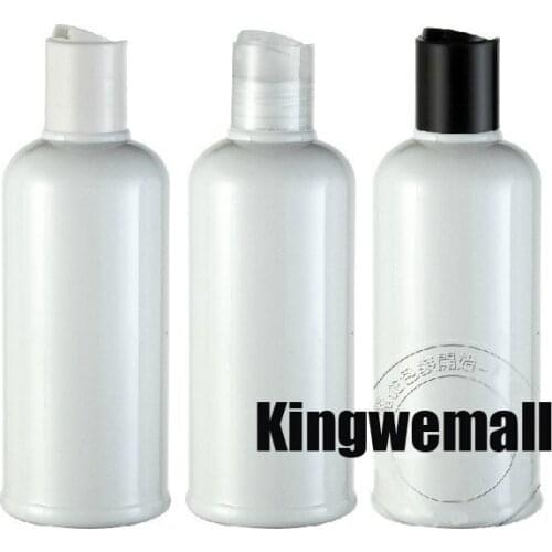 300pcs/lot 220ml PET Plastic Lotion Cream Bottle with Press Cap High Grade Cosmetic Packaging White Color