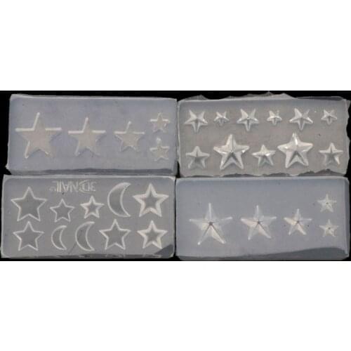 4Pcs Moon Star Nail Art Silicone Mold Template Mould Kit Resin Jewelry Mold Kit
