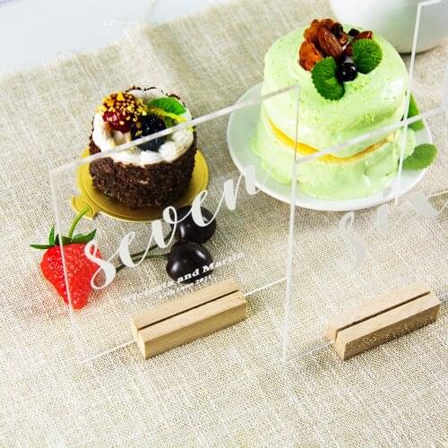 Custom Acrylic Table Number Sign With Stands, Modern Perspex Calligraphy Table Numbers Board for Wedding or Birthday Party