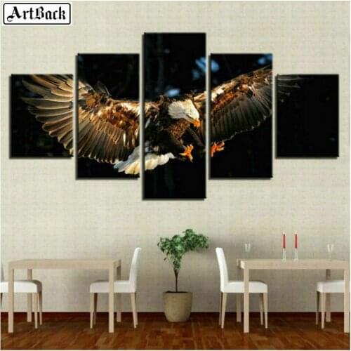 5d diamond painting eagle full square drill animal 5 spell painting living room decoration diamond mosaic gold carving picture