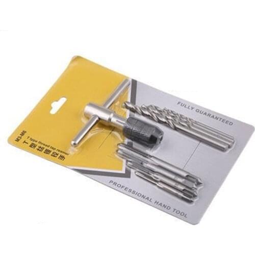Hardware manual multi-tool combination 9PCS tap and die set M3-6T-type alloy steel