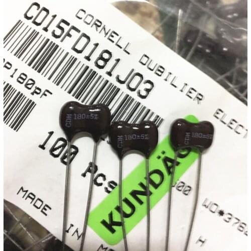 CD15FD181J03 5% 500v180pf 180pf 180P CDM silver mica capacitor P6