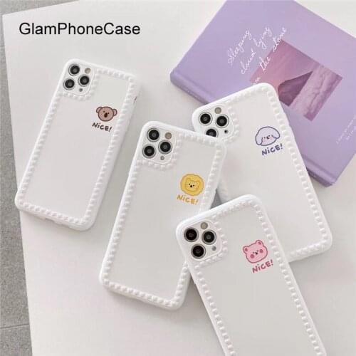 GlamPhoneCase Cute Bear Animal Phone Case For iPhoneSE 2 11Pro/Max X XS Max XR Soft Silicone Cover For iPhone11 7 8Plus Case