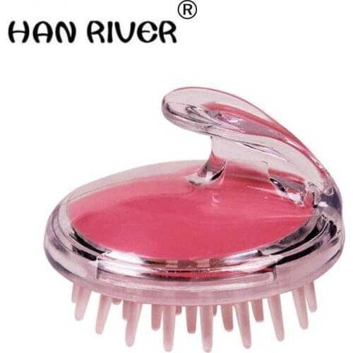 Hot selling Wash bath brush massage head scalp itching germinal plastic meridian brush comb circular silicone head massager