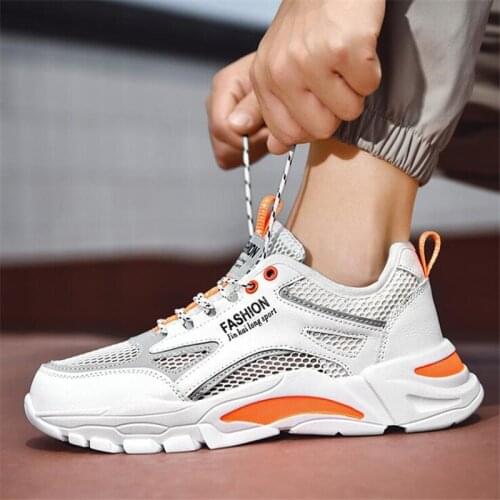 Unisex Summer Womens Sneakers Men Running Sports Shoes Breathable Mesh Sneakers White Tennis Trainers Couples Walking Shoes