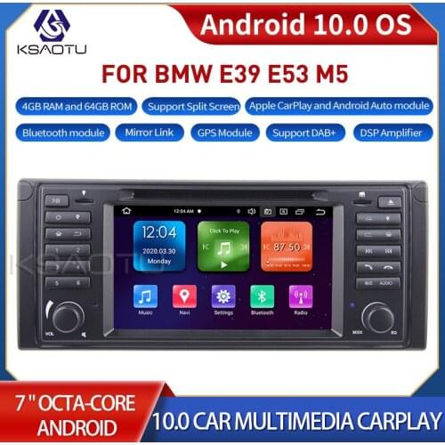 KSAOTU 7039 7" 8-Core Android 10.0 Car Stereo Carplay DSP DAB+ GPS WiFi USB DVB-T 4G TPMS Canbus OBD2 For BMW E39 E53 M5