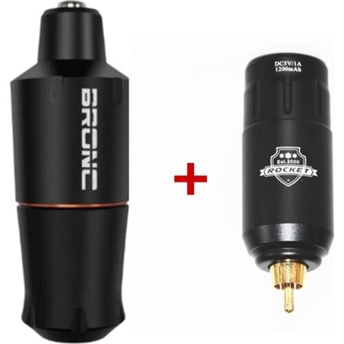 Professional Bronc-V9 Rotary Tattoo Machine Short Pen Swiss Motor Strong Quiet With Wireless Battery Set Free Shipping