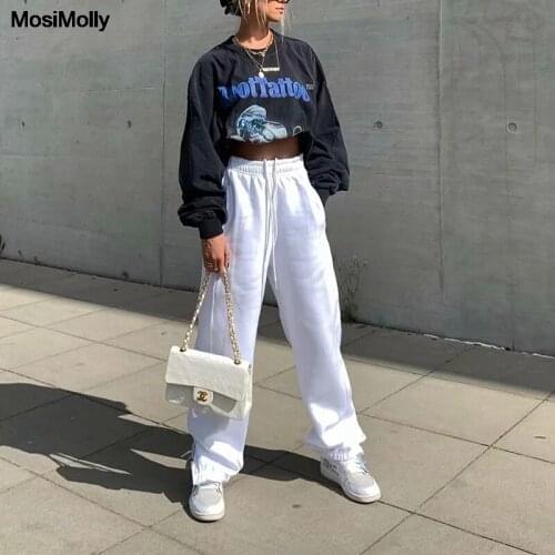 MosiMolly Baggy Jogger Pants Tracksuit Pants Women Sweat Pants Women Elastic Waist Long Pants Casual Streetwear