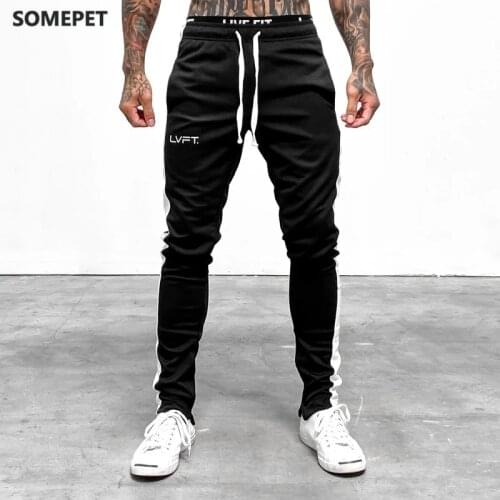 Men Pants Joggers LYFT Streetwear Hip Hop Harajuku Track Harem Pants Gyms Fitness Skinny Side Striped Casual Mens Trousers
