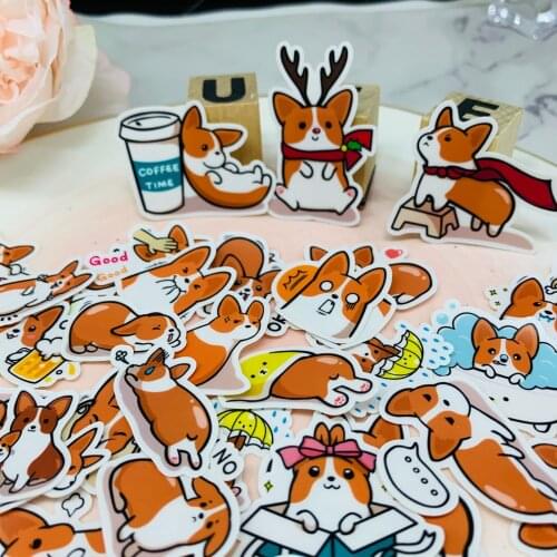 35 PCS Anime expression face dog Scrapbooking stickers book Student kids toys Notebook label Decorative sticker paper Stationery