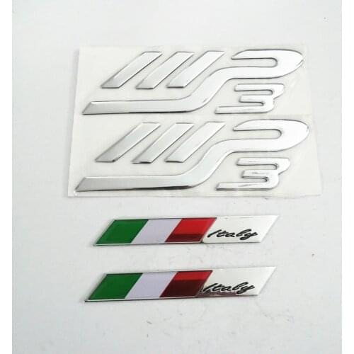 Silver Italy Italia Sticker Emblems 3D Logos Motorcycle Stickers For PIAGGIO MP3 125 300 400 500 Moto Scooter