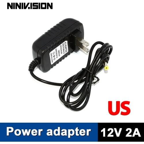 Universal AC 100-240V US Plug For DC 12V 2A 24W Power Supply Adapter Charger For LED Strips CCTV Security Camera Top Sale