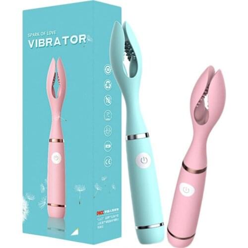 Clip Vibrator Female G-spot Clitoris Stimulation Nipple Clip Tease Flirt Double-headed Frequency Conversion Device Sex Toys