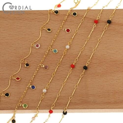 Cordial Design Jewelry Accessories/Crystal Chain/Hand Made/Multicolor/DIY Making/Jewelry Findings & Components/Copper Chains