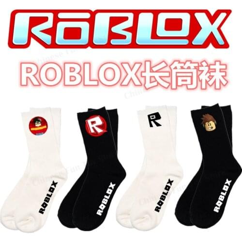 ROBLOX Funny Socks Spring Black White Catoon Anime Hip Hop Skateboard Socks Cosplay Costume Women Men New Trend Knitted Socks