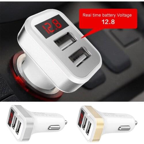 2.1A Dual USB Car Fast Charger LED Digital Display Adapter For iPhone Samsung LG Phone New Arrival