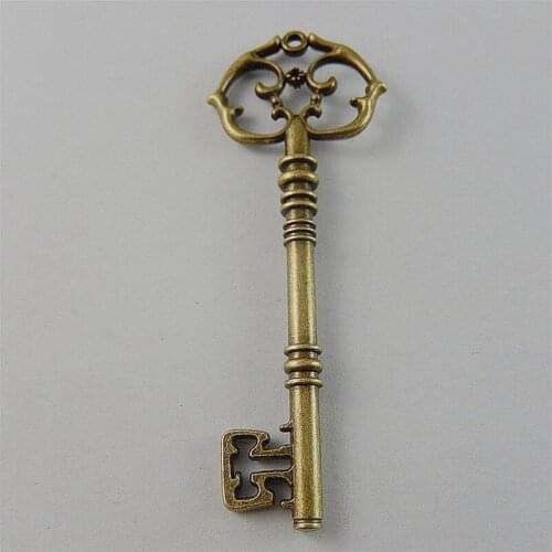2pcs/pack Creative charms Pandent 82*30*5mm Jewelry Ancient bronze Key Rings Accessories Punk Style Unisex Wholesale 50729