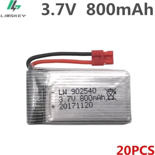 20pcs/set 3.7V 800 mah Lipo Battery 1S Syma X5 X5HC X5HW X5UW X5UC RC Quadcopter Spare Parts 3.7V Battery RC Camera Drone Parts