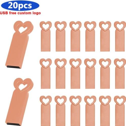 20pcs/lot USB 2.0 128GB Flash Drive 64GB pendrive 32GB 16GB 8GB 4GB usb waterproof metal u disk memoria cel usb stick gift