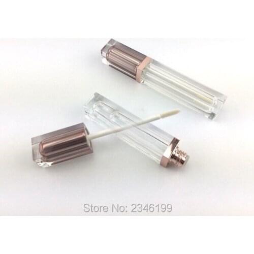 40pcs/lot Top Grade Rose Gold Empty Lip Gloss Tube, Plastic Liquid Lipstick Container, Square Shape Lip Gloss Refillable Bottles