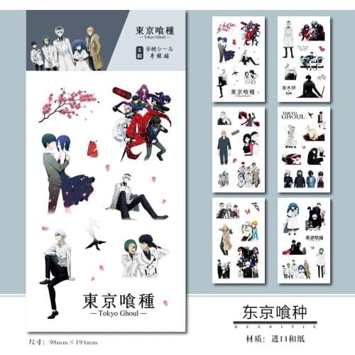 6 Sheets/Set Anime Tokyo Ghoul Decorative Sticker DIY Diary Scrapbooking Label Stickers Gift Stationery
