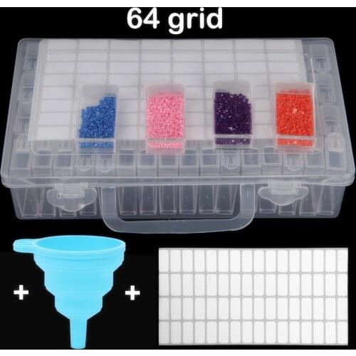 64 Girds Diamond Painting Tools Accessories Storage Box Beads Container Diamond Embroidery Stone Mosaic Convenience Box