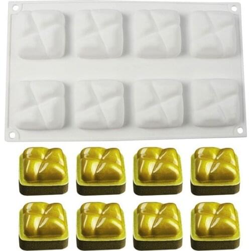 8 Cavity Silicone Cake Baking Mold for Chocolate Mousse Ice Cream Jelly Pudding Dessert Bread Bakeware Pan Decorating Tools