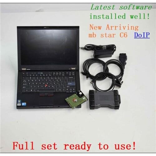 Mb star c6 vci diagnostic tool CAN DOIP Protocol newest software version 2020.09 with used laptop T410 i5 cpu ready to use
