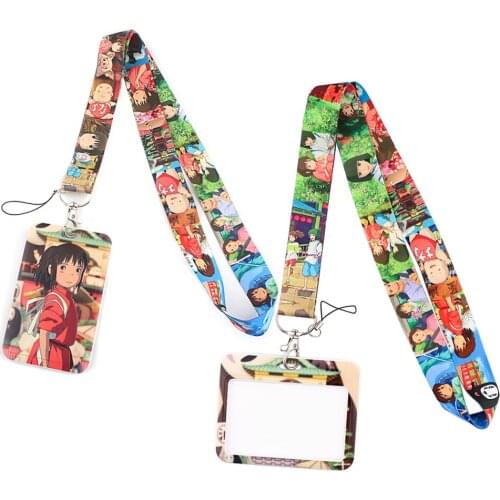 ER824 Anime Girl Creative Lanyard Card Holder Student Hanging Neck Mobile Phone Lanyard Badge Subway Access Card Holder