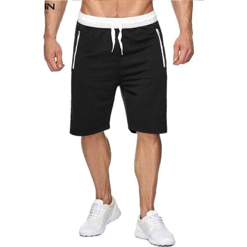 Hot Sale Men Summer Leisure Drawstring Knee Length Shorts Patchwork Joggers Short Sweatpants Trousers Male Gyms Workout Shorts