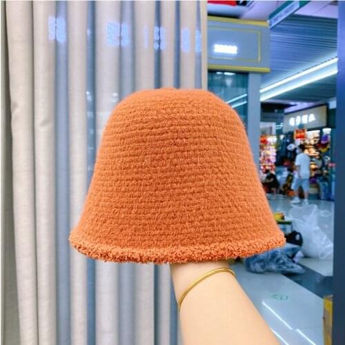 Hot Selling Hats For Women Autumn Winter Hats Pineapple Pattern Cotton Hairy Bucket Hat Dome Wide Brim Unisex Adult Cap Female